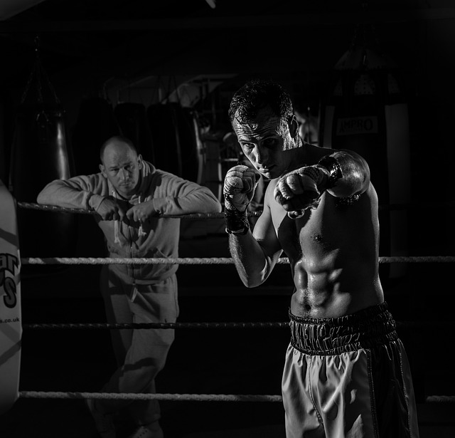beginner footwork drill taped floor lines boxing fitness studio